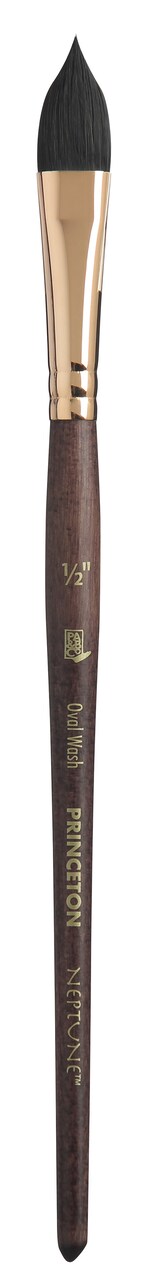 Princeton Series 4750 Neptune Synthetic Squirrel Brush-Short Handle Oval Wash 1/2"